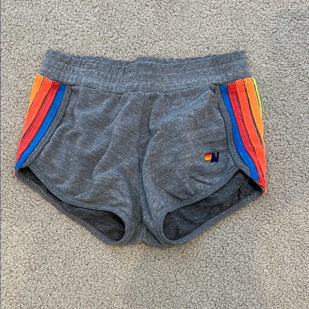 Aviator Nation 5 stripe sweatpant shorts